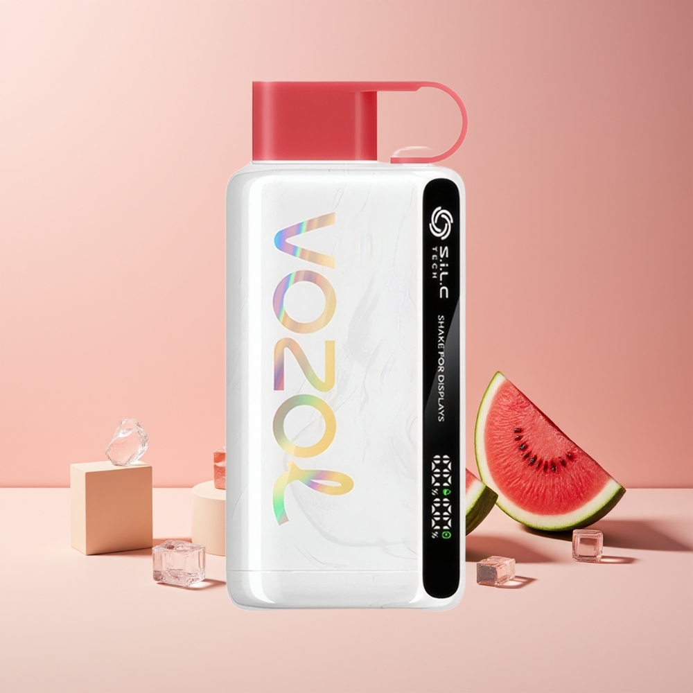 VOZOL STAR 9000/12000 Vape Jetable France Grossiste - Pastèque Glacée avec Affichage par Secousse, TECH S.i.L.C et Batterie 650mAh