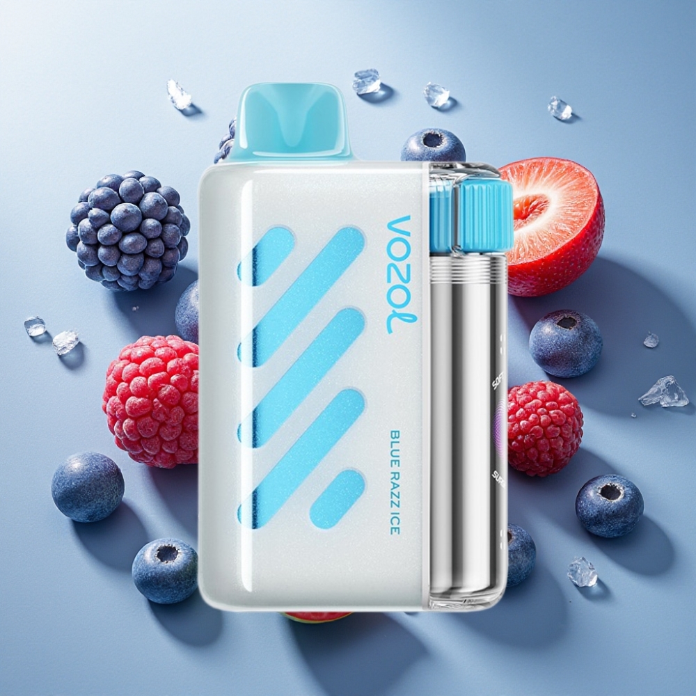 VOZOL VISTA 40000 Puffs France Grossiste - Rechargeable MTL avec Affichage et Technologie S.i.L.C - Bleu Framboise Glacée