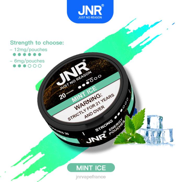 JNR Vape France - glace à la menthe pochettes énergétiques jnr 0F2Z103