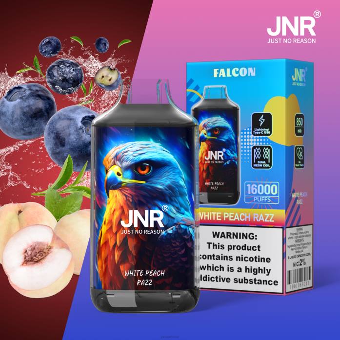 JNR Vape Review - Razz à la pêche blanche sans fruits faucon junior 0F2Z232
