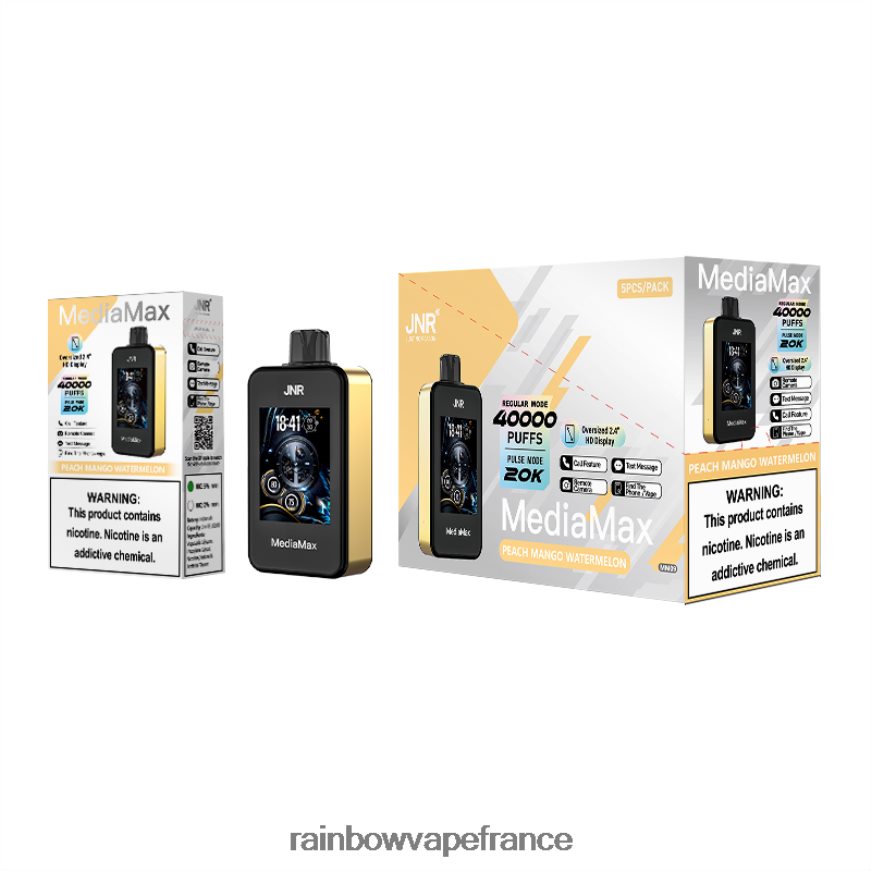 JNR Vape Paris - JNR MediaMax 40 000 bouffées pêche, mangue, pastèque V6L20415