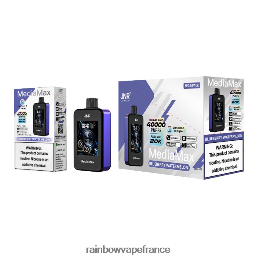 JNR Vape Prix - JNR MediaMax 40 000 bouffées pastèque aux bleuets V6L20412
